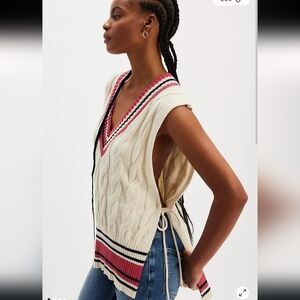 NWOT Free People Coastal Prep Poncho Vest